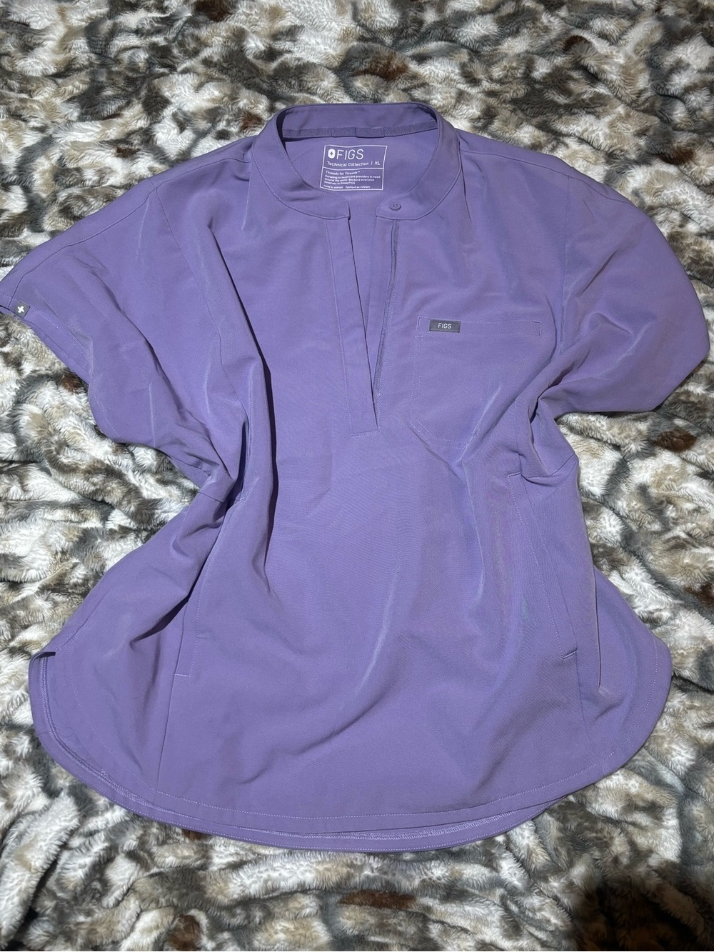 XL Figs Purple Haze Relaxed Short Sleeve Montex Scrub Top